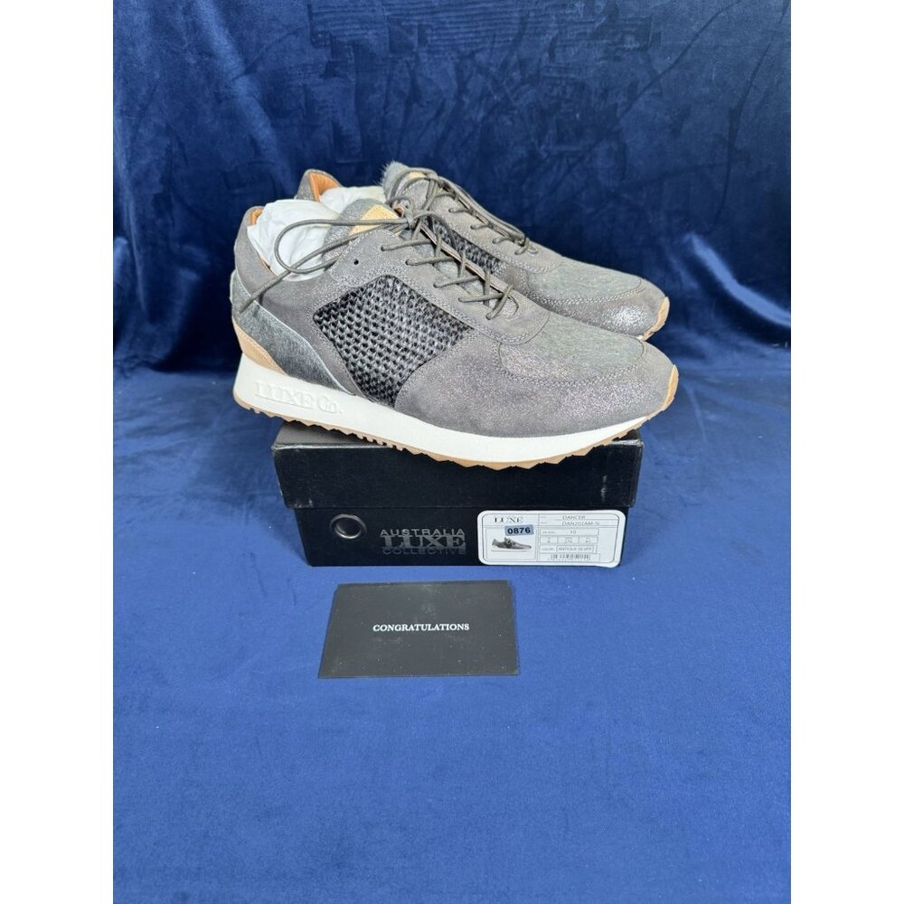 Australia Luxe Co Dancer Sneakers in Antique Silver - Size 10 High End 0878